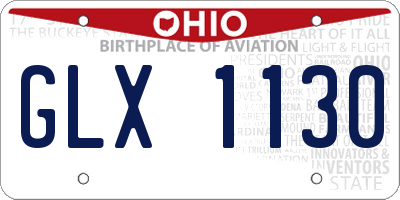 OH license plate GLX1130