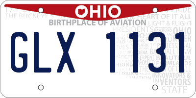 OH license plate GLX1131