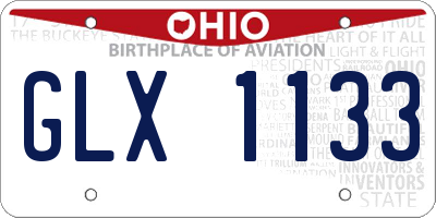OH license plate GLX1133