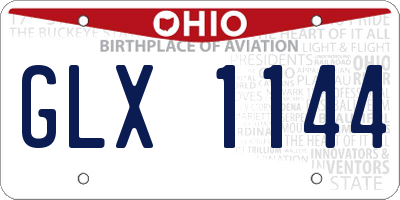 OH license plate GLX1144