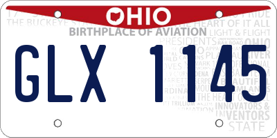 OH license plate GLX1145