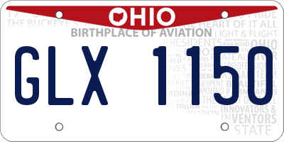 OH license plate GLX1150