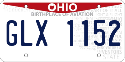 OH license plate GLX1152