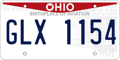 OH license plate GLX1154