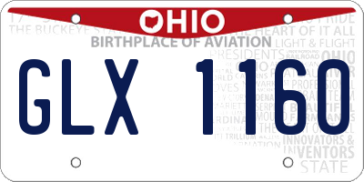 OH license plate GLX1160