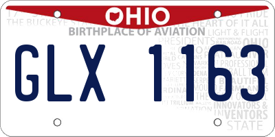OH license plate GLX1163