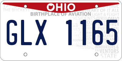 OH license plate GLX1165