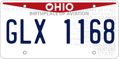 OH license plate GLX1168