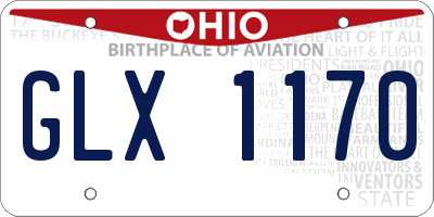 OH license plate GLX1170