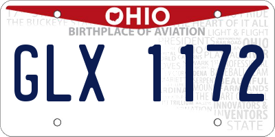 OH license plate GLX1172