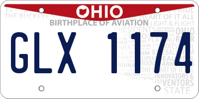 OH license plate GLX1174