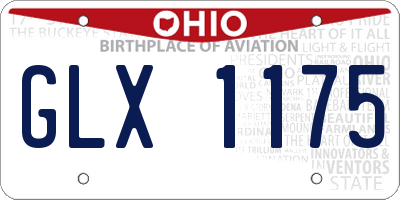 OH license plate GLX1175