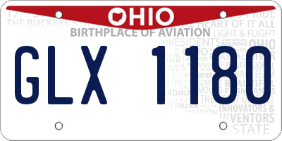 OH license plate GLX1180