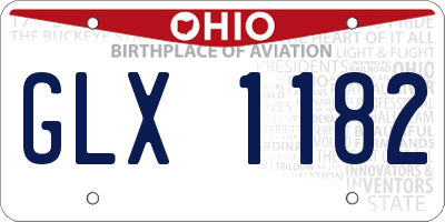 OH license plate GLX1182