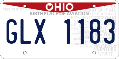 OH license plate GLX1183