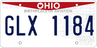 OH license plate GLX1184