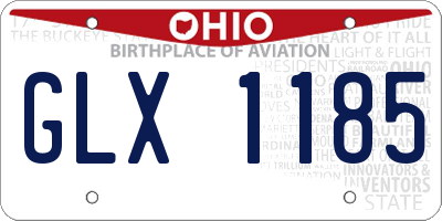 OH license plate GLX1185