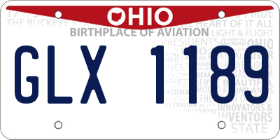 OH license plate GLX1189