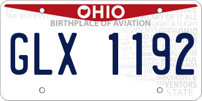 OH license plate GLX1192