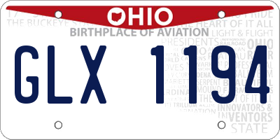 OH license plate GLX1194