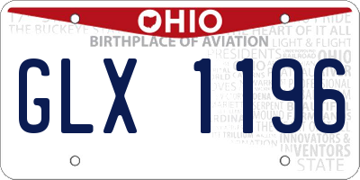 OH license plate GLX1196