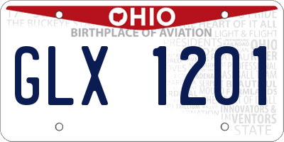 OH license plate GLX1201
