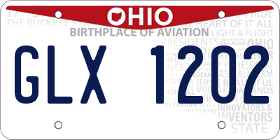 OH license plate GLX1202