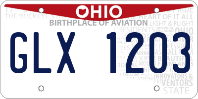 OH license plate GLX1203