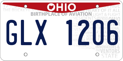 OH license plate GLX1206