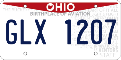 OH license plate GLX1207