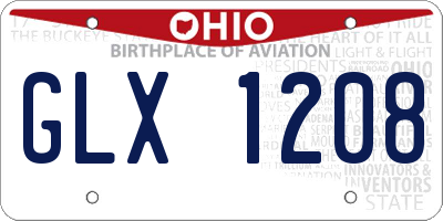 OH license plate GLX1208