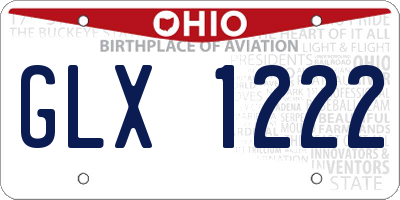 OH license plate GLX1222