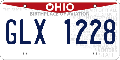 OH license plate GLX1228