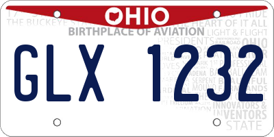 OH license plate GLX1232