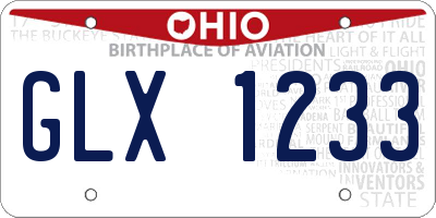 OH license plate GLX1233