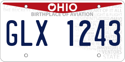 OH license plate GLX1243