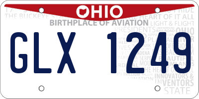 OH license plate GLX1249