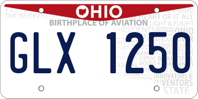 OH license plate GLX1250