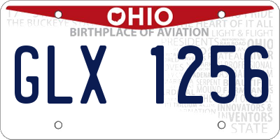 OH license plate GLX1256