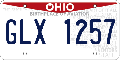 OH license plate GLX1257