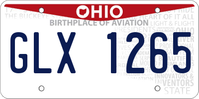 OH license plate GLX1265