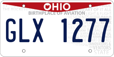OH license plate GLX1277