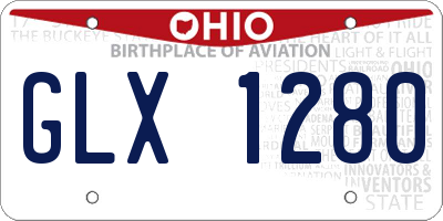 OH license plate GLX1280