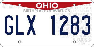 OH license plate GLX1283
