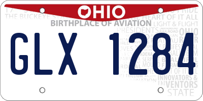 OH license plate GLX1284