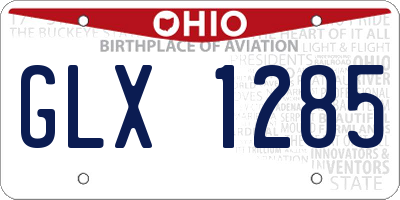 OH license plate GLX1285