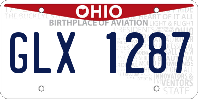 OH license plate GLX1287