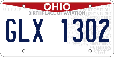OH license plate GLX1302