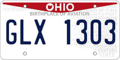 OH license plate GLX1303