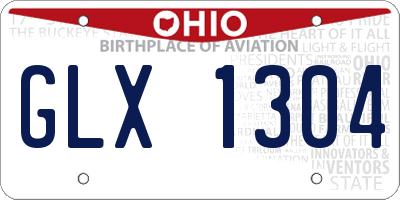 OH license plate GLX1304